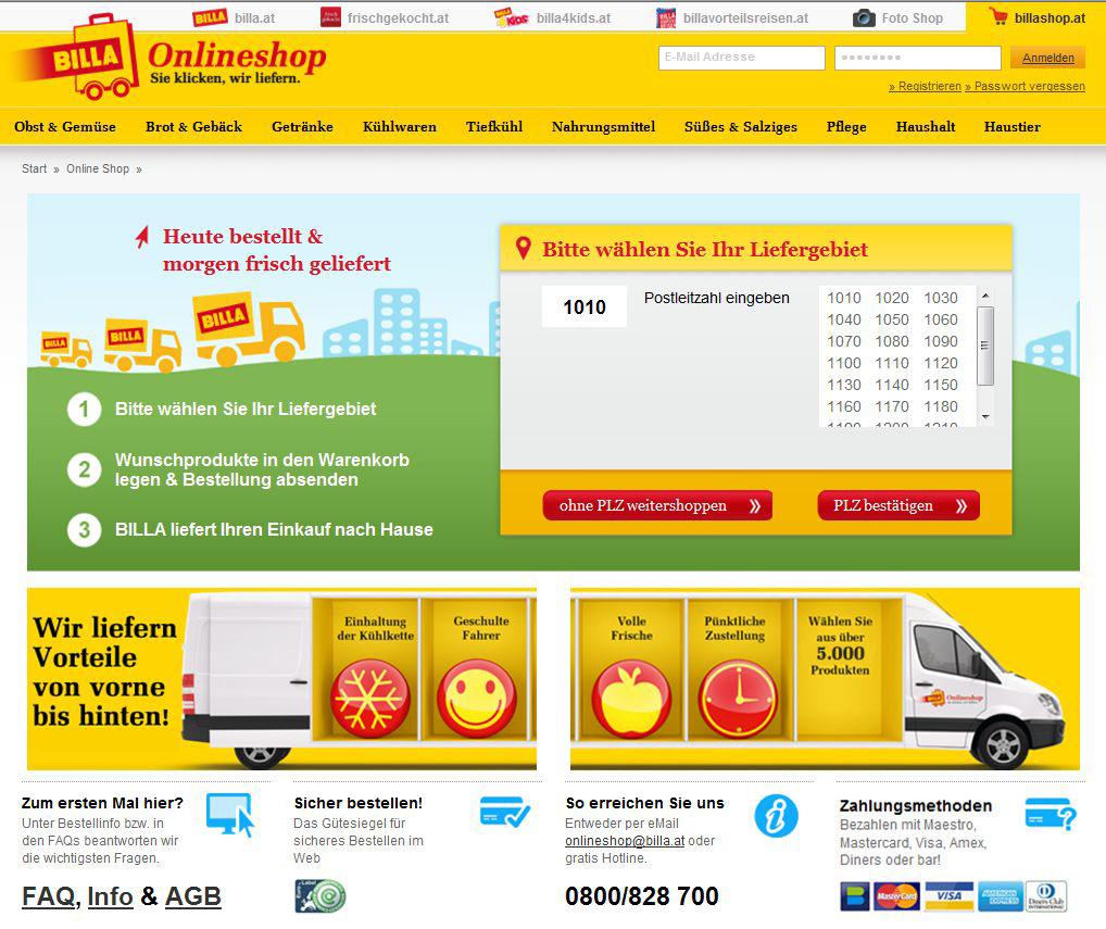 Billa verstärkt Online-Handel