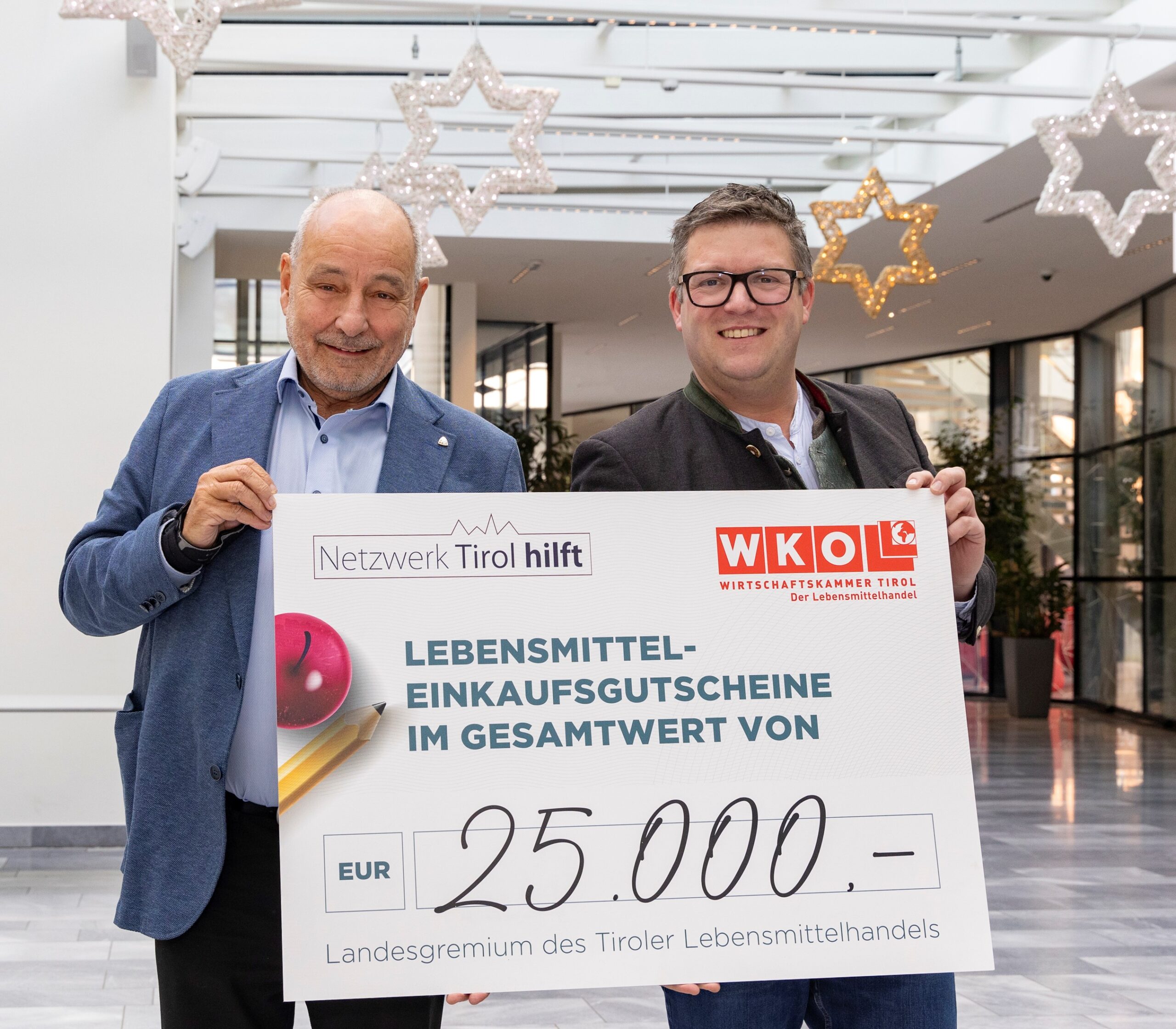 Lebensmittel- Einkaufsgutscheine im Wert von 25.000 Euro für „Netzwerk Tirol hilft”